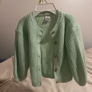Cozy Mint Green Kids Cardigan Sweater